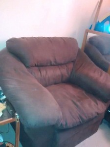 Big brown suede chair