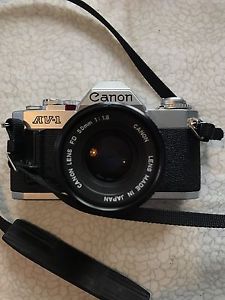 Canon AV-1 35mm film camera w/50mm f1.8 lens