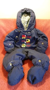 Carter's Baby Pram Snowsuit Size 3-6mts Navy Blue