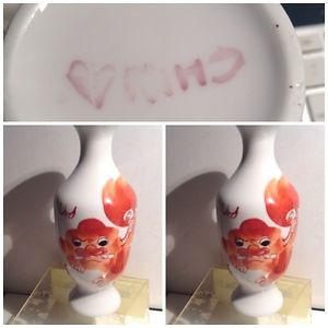 Chinese IRON RED FOO DOG Vase