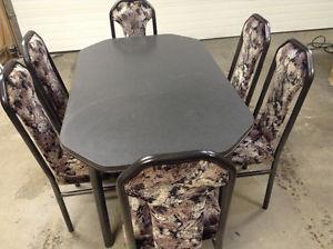 Dining table set with 6 chairs.