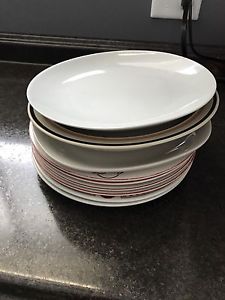 Dishes, plates, frying pan