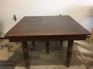 Five legged antique table with leaves