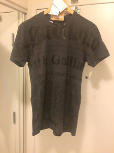 Galliano T shirt Size S Grey 100% Authentic New with Tag