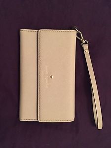 Grey Kate Spade trifold wristlet wallet