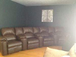 Leather Home Theatre Set (Entertainment Couch)
