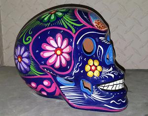 MEXICAN PAINTED CLAY SKULL