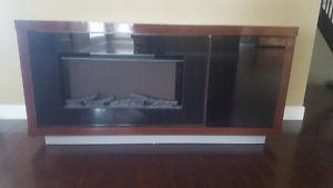 Media Mantel with Electric 36" Fireplace - Cherry Wood