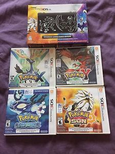 New 3ds XL Solgaleo Lunala black edition and Games