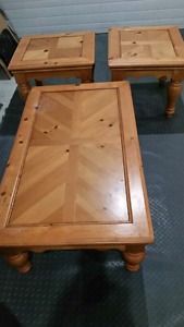 Pine Coffee with 2 matching End tables