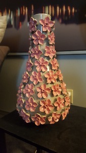 Pink Flowered Vase