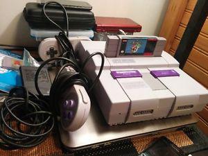 Super Nintendo Console With 2 Controllers + MARIO WORLD