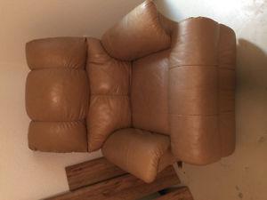 Tan leather recliner