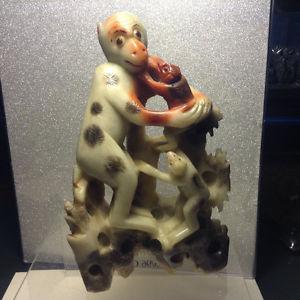 Vintage Carved SOAPSTONE Monkey Family