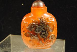 Vintage Chinese Amber Snuff Bottle