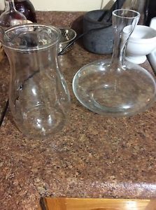Water jug and wine decanter $5 each