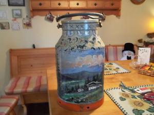 painted bavarian milk can.