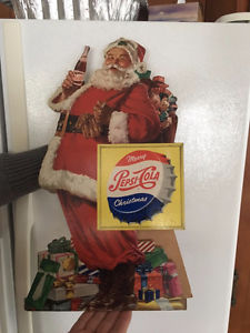 's Merry Christmas Santa Pepsi Cola Soda Pop Cardboard
