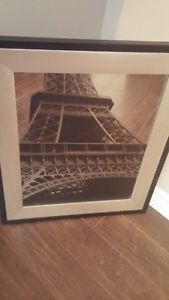 very nice framed Eiffel Tower picture on mirror background