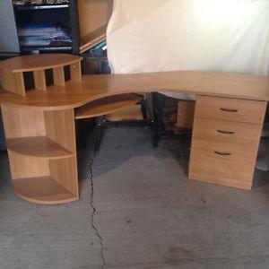 wooden corner desk
