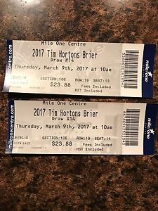 2 Brier Tickets $25 for the pair  am draw Thursday