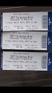 3 BRIER TICKETS Friday 3PM $60 for all 3