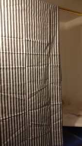 7x Bacati Grey/White Striped Curtain Panel 80"Hx40"W NEW IN