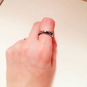 Authentic Pandora RETIRED Two-tone Ring diamond #50