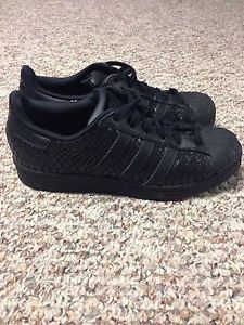 Black snake skin adidas sneakers