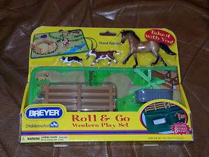 Breyer Stablemates Roll & Go Western Play Set Hand Painted