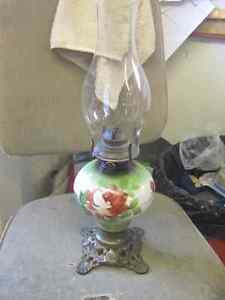 CIRCA  HANDPAINTED BANQUET PARLOR OIL LAMP $
