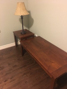 COFFEE/ END TABLES & 2 LAMPS