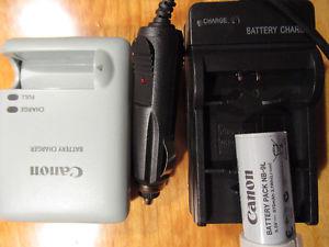 Canon camera battery with chargers