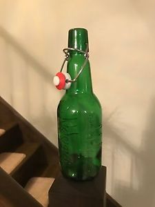 Flip top beer bottle
