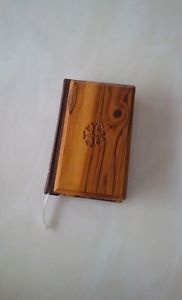 Handbound and Carved Jerusalem Wood Bible