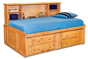 Henry Lee twin captains bed with bookcase
