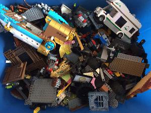 LEGO - Bin almost FULL and includes two large lego boats!!
