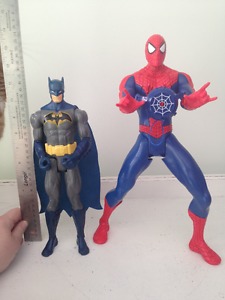 Large Batman and Spiderman