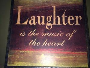 Laughter wooden wall frame