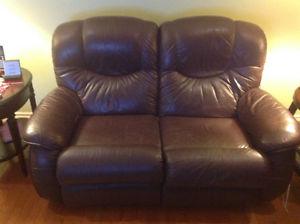 Lazy Boy brown leathers love seat recliner