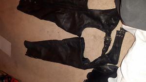 Leather chaps, men's or women size m