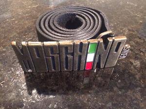 Moschino Jeans Cow Black Leather Size % Authentic