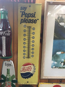 Original Pepsi Soda Pop Thermometer Sign