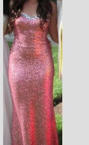 Pink Sequinned Prom Dress