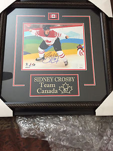 Sidney Crosby signed team Canada photo framed