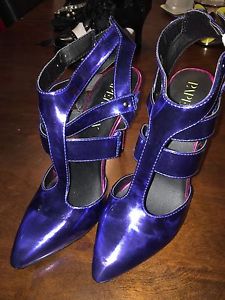 Size 8.5 (fits like an 8) purple metallic heels for sale
