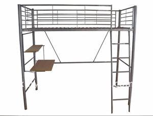 Top bunk bed and desk