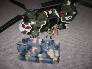 Toy Helicopter and tank