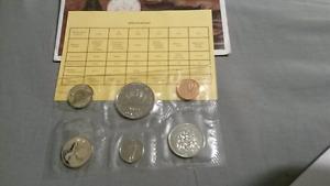 Uncirculated coin sets with envelopes and COA