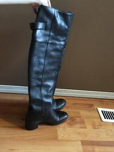 Zara Leather knee high riding boots